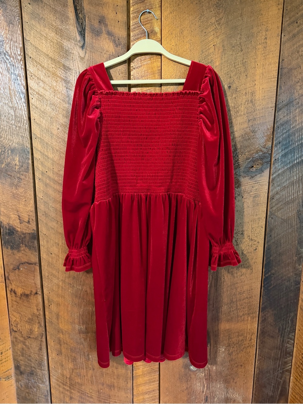 Bonnie Jean Girls 20 Plus Red Velvet Smocked Holiday Christmas Dress 20/2